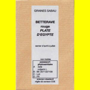 Betterave rouge - NOIRE PLATE D'EGYPTE