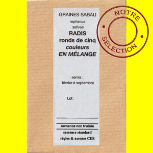 Radis ronds de 5 couleurs en mélange copie Radis rond - en mélange (cinq couleurs) (10gr)