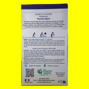 Haricot Mangetout à Rame - VESPERAL (vert) (100gr)