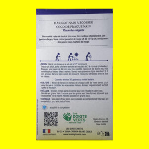 Haricot nain à écosser - COCO DE PRAGUE (250gr)