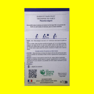 Haricot Mangetout Vert Nain - TRIOMPHE DE FARCY (220gr)