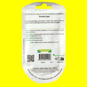 Navet - Rouge plat hatif a feuille entiere (bio) (3gr)